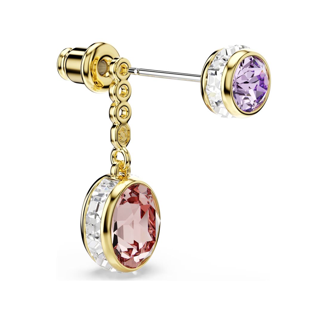 Swarovski Chroma korvakorut, keltakullattu, vaaleanpunaiset ja violetit kristallit, 5738478