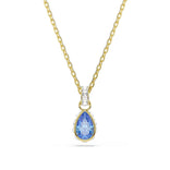 18K keltakullattu Swarovski Chroma 5757786 -riipus sinisellä pisarahiotulla zirkonilla