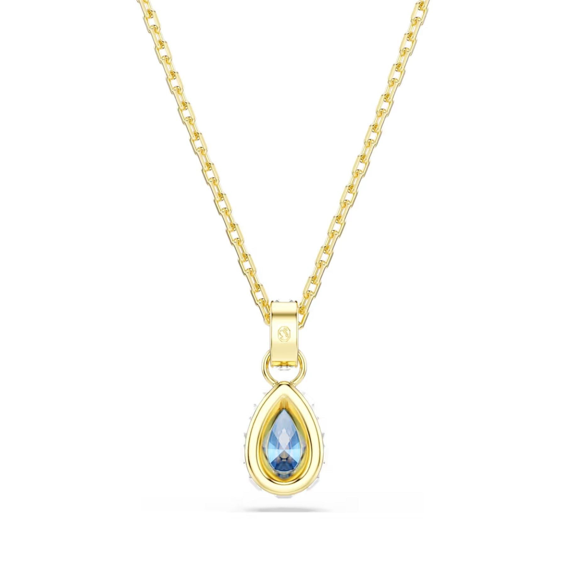18K keltakullattu Swarovski Chroma 5757786 -riipus sinisellä pisarahiotulla zirkonilla