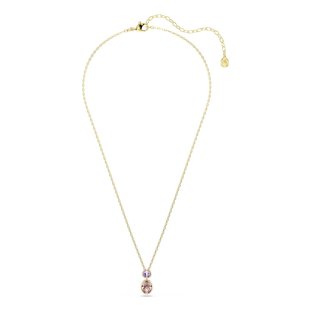 Swarovski Chroma riipus, keltakullattu ja eriväriset kristallit, 5741586