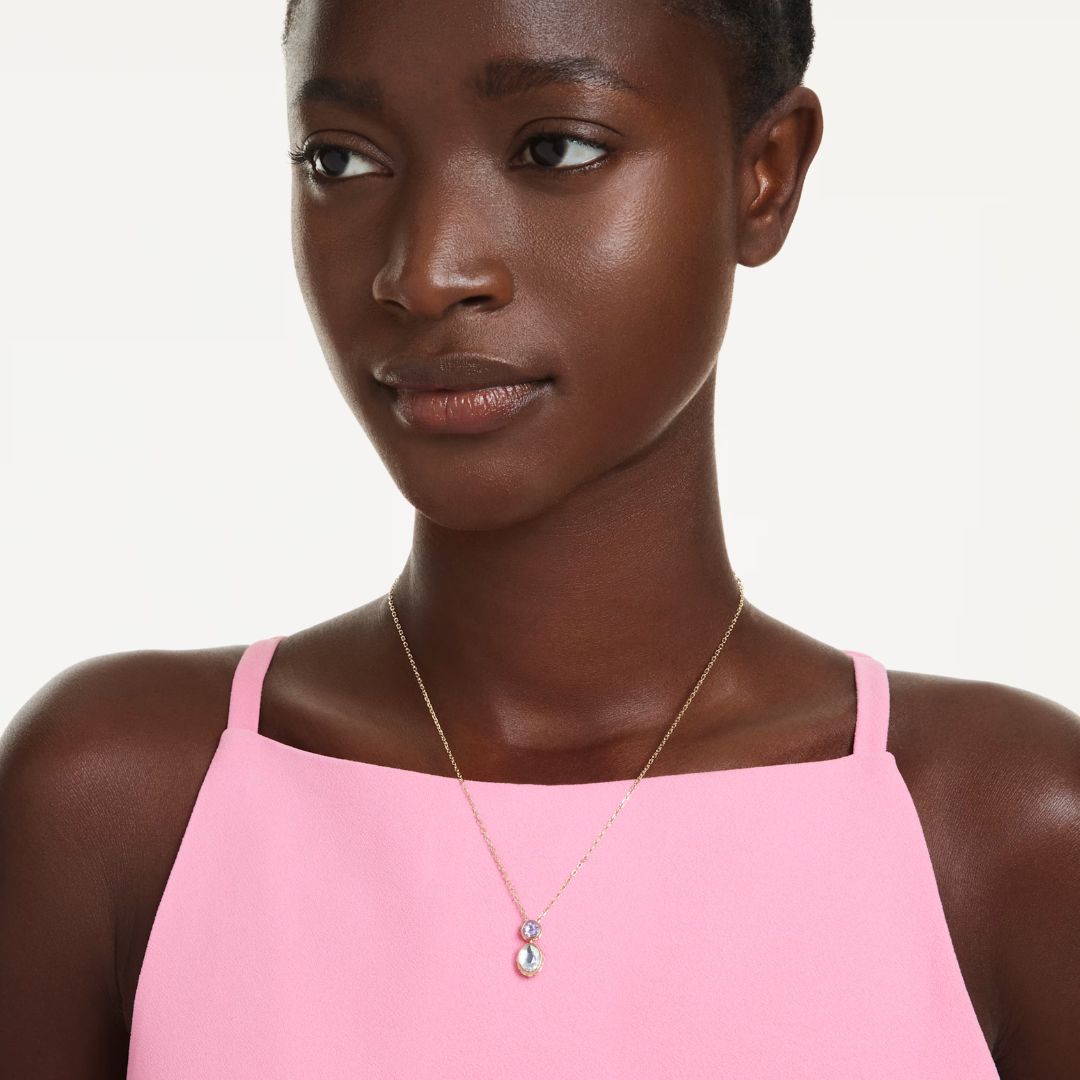 Swarovski Chroma riipus, keltakullattu ja eriväriset kristallit, 5741586