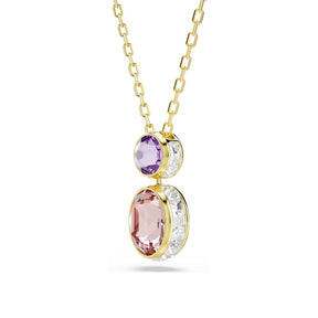 Swarovski Chroma riipus, keltakullattu ja eriväriset kristallit, 5741586