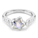 Swarovski Chroma sormus, vaalea metalli ja kirkkaat kristallit, 5754173