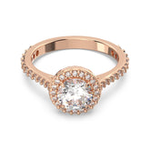 Swarovski Constella cocktail sormus, ruusukullanväri ja kirkkaat kristallit, 5642639