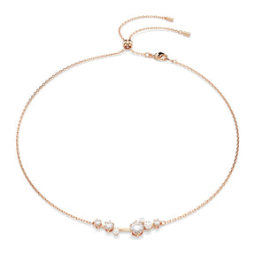 Swarovski Constella kaulakoru, ruusukullanväri, kirkkaat kristallit ja valkoiset helmet, 5729504