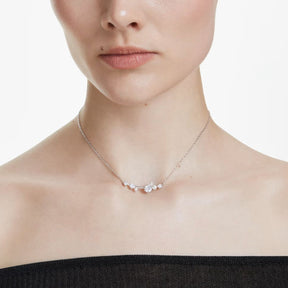 Swarovski Constella kaulakoru, vaalea metalli, kirkkaat kristallit ja valkoiset helmet, 5705626