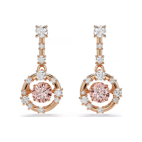 Swarovski Constella korvakorut, rosekullattu, kirkkaat ja vaaleanpunaiset zirkonit, 5744239