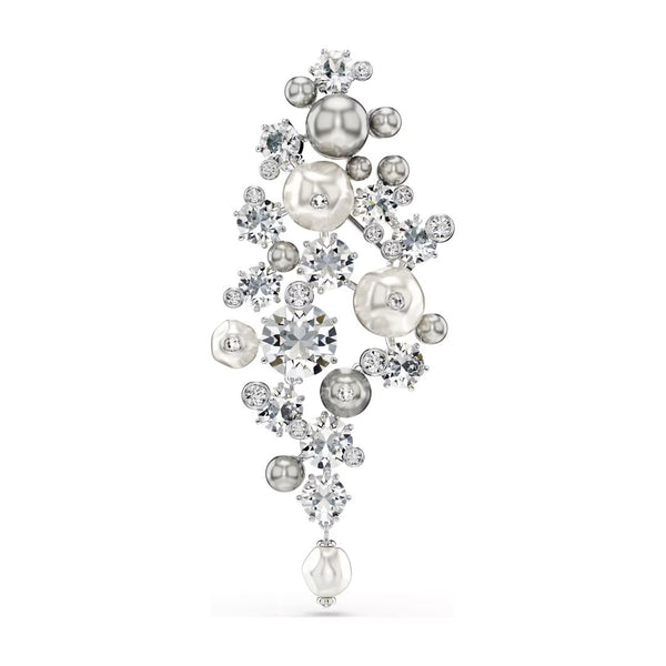 Swarovski Constella Brooch, Rhodium Plated Metal with White Crystals 5