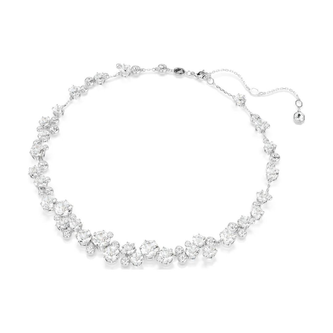 Swarovski Constella, setti, kaulakoru, rannekoru ja korvakorut, vaalea metalli ja kirkkaat kristallit 5738285