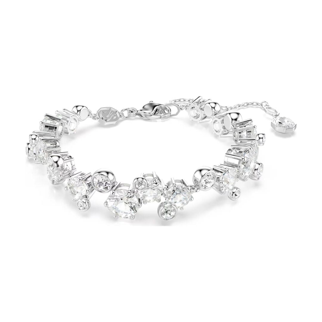 Swarovski Constella, setti, kaulakoru, rannekoru ja korvakorut, vaalea metalli ja kirkkaat kristallit 5738285