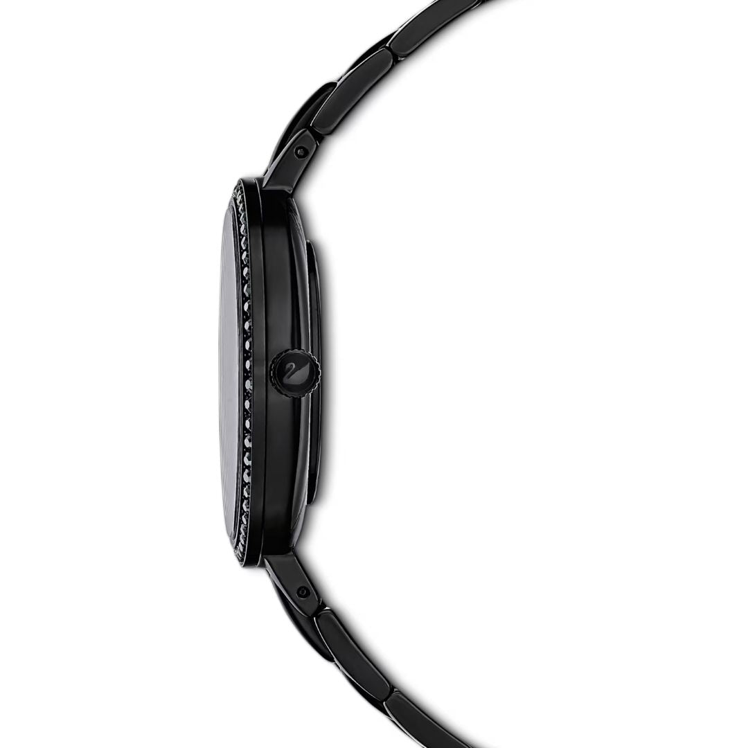 Swarovski Cosmopolitan rannekello, musta ja mustat kristallit, 5547646