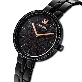 Swarovski Cosmopolitan rannekello, musta ja mustat kristallit, 5547646