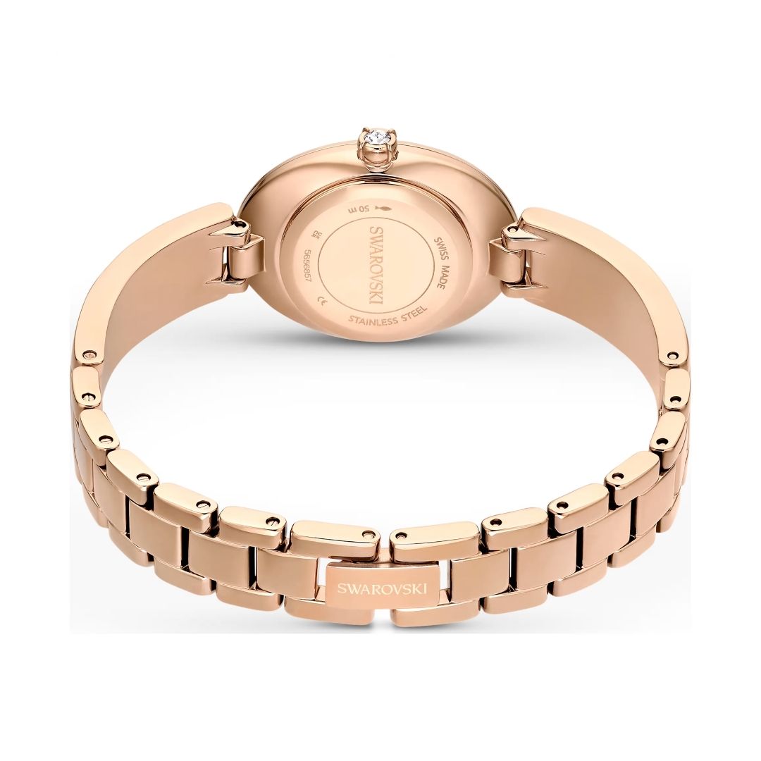 Swarovski Crystal Rock Oval Watch, Rose Gold-Tone and Grey Crystals, 5