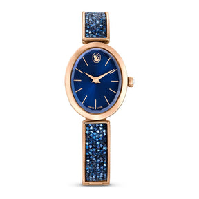 Swarovski Crystal Rock oval rannekello, ruusukullanväri ja siniset kristallit, 5656822