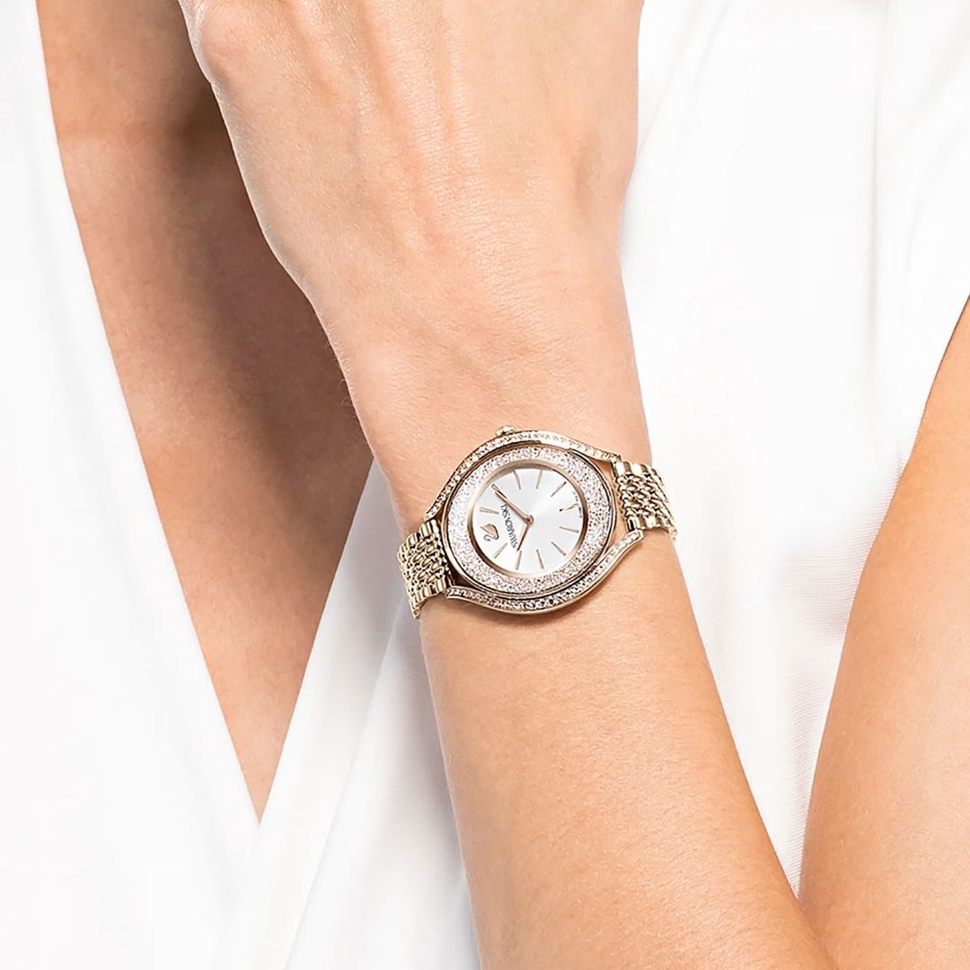 Swarovski Crystalline aura Watch, Champagne Gold-Tone and White Crysta