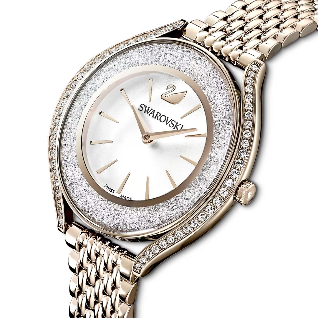 Swarovski Crystalline aura rannekello, samppanhakullanväri ja kirkkaat kristallit, 5519456