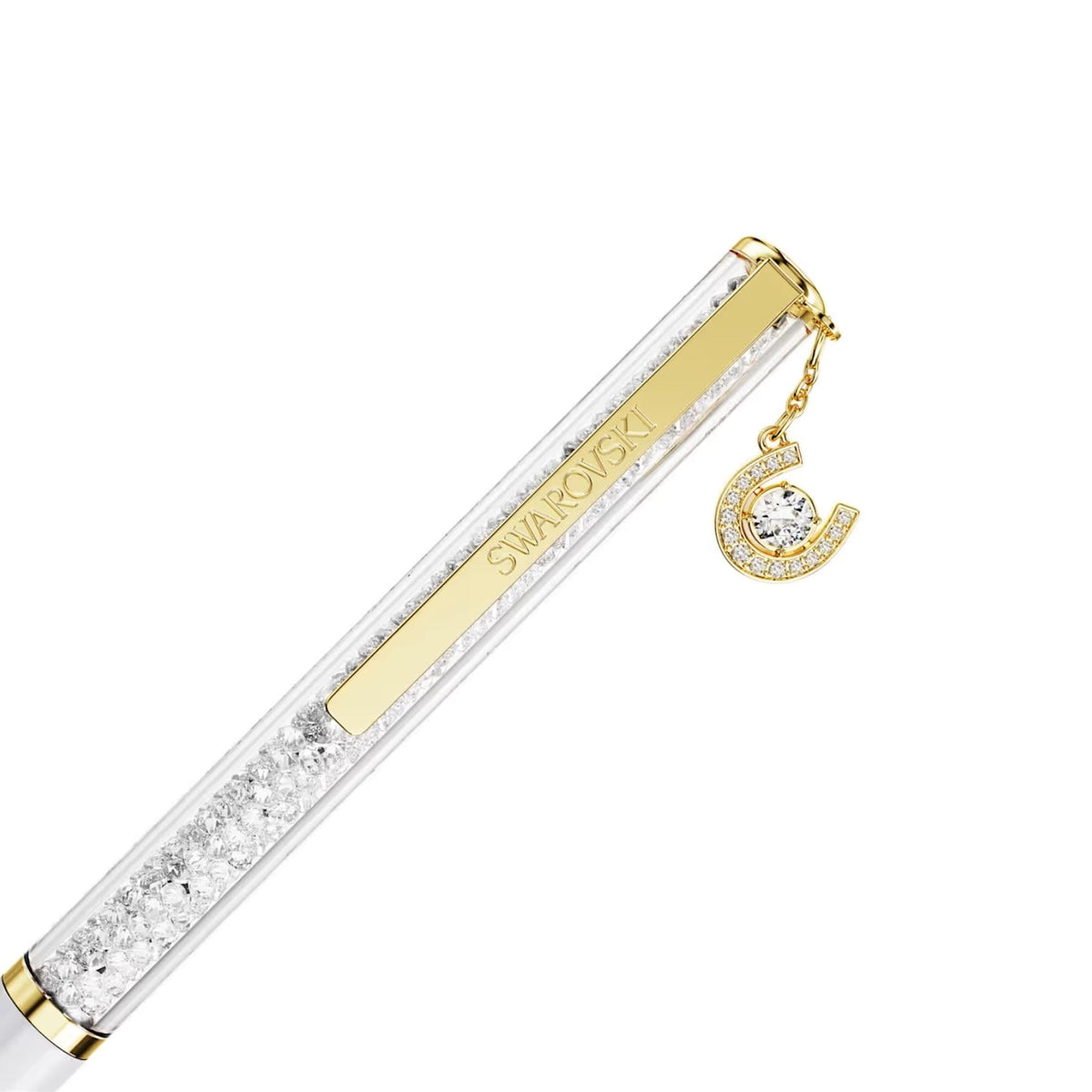 Swarovski Crystalline kuulakärkikynä, valkoinen, kullansävyinen ja kirkkaat kristallit, 5740699