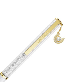 Swarovski Crystalline kuulakärkikynä, valkoinen, kullansävyinen ja kirkkaat kristallit, 5740699