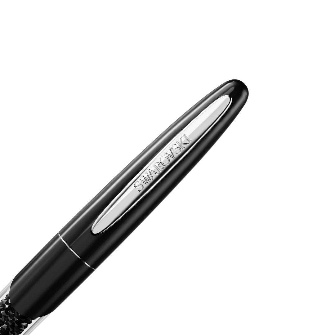 Swarovski Crystalline Rollerball Pen, Black Lacquer and Black Crystals