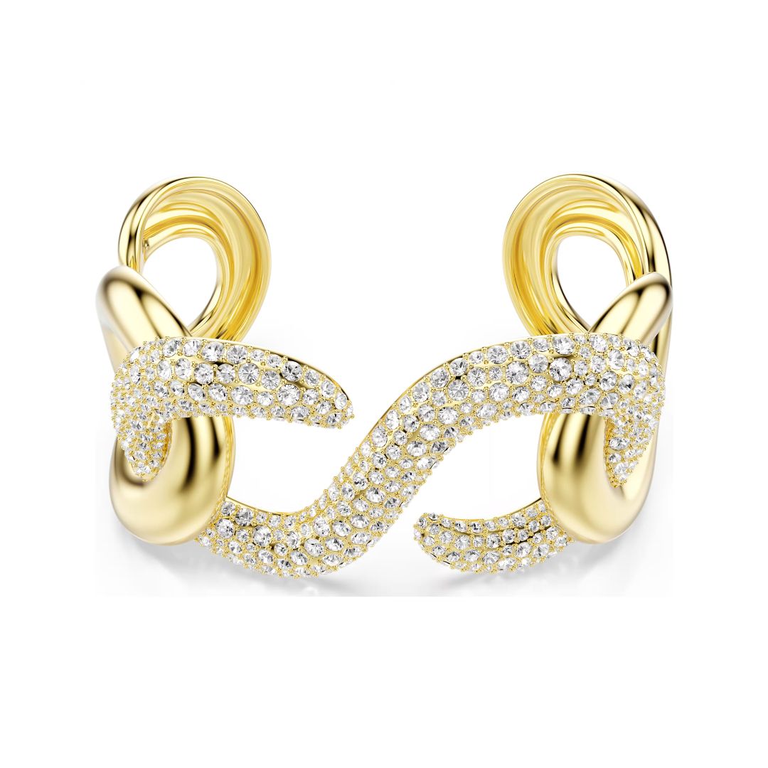 Swarovski Dextera Cuff Bracelet, Gold Finish and White Crystals