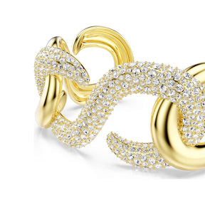 Swarovski Dextera Cuff rannekoru, keltakullattu ja kirkkaat kristallit
