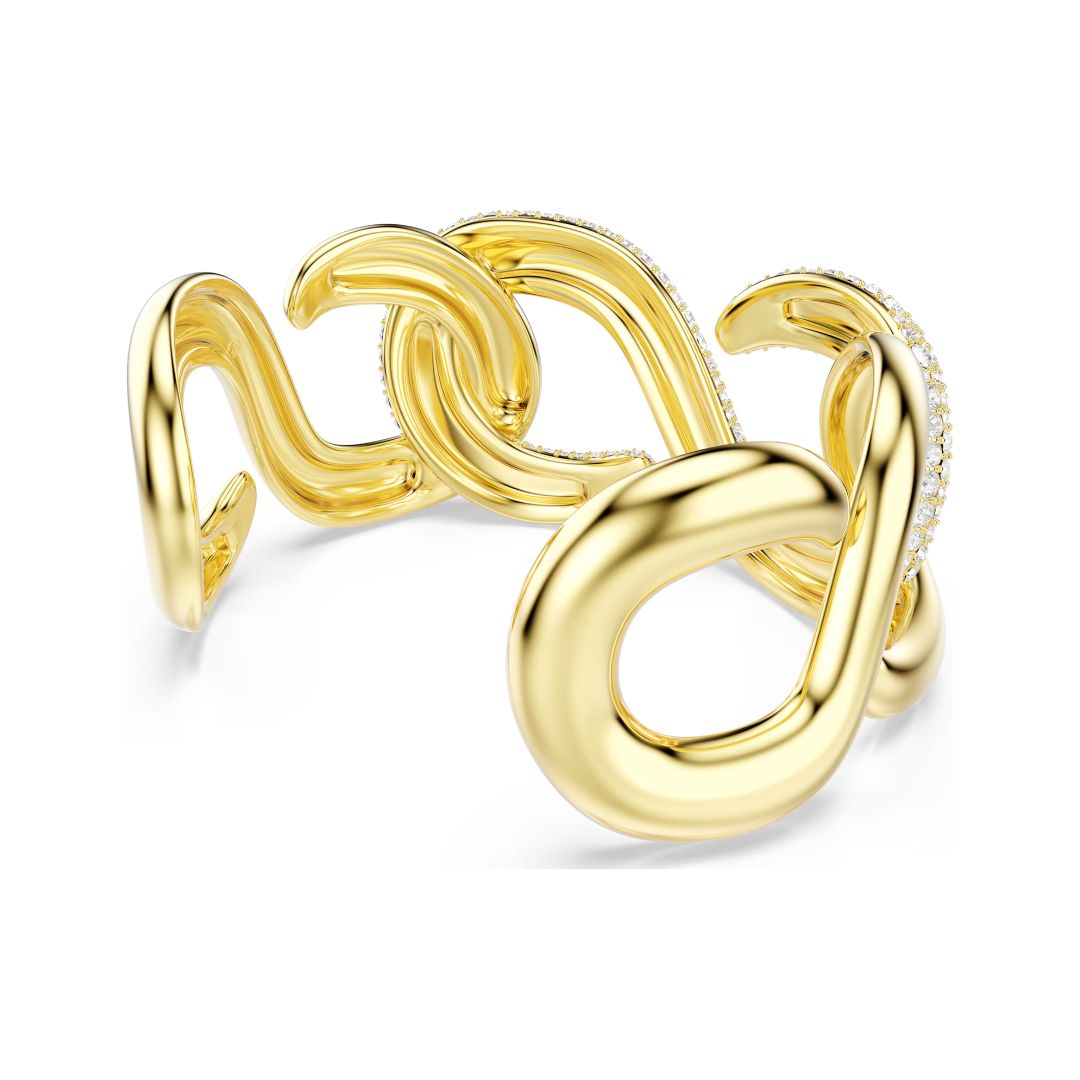 Swarovski Dextera Cuff rannekoru, keltakullattu ja kirkkaat kristallit
