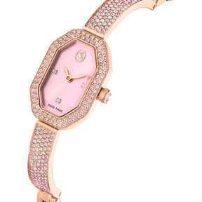 Swarovski Dextera bangle rannekello, ruusukullanväri ja vaaleanpunaiset kristallit, 5717588