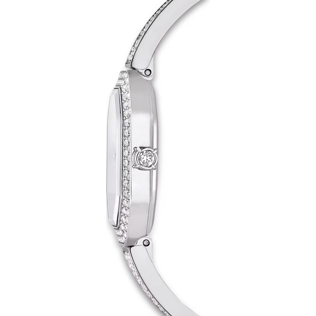 Swarovski Dextera bangle rannekello, vaalea metalli ja kirkkaat kristallit, 5672977