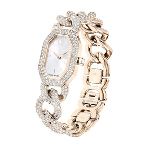 Swarovski Dextera chain rannekello, samppanjakullanväri ja kirkkaat kristallit, 5711710