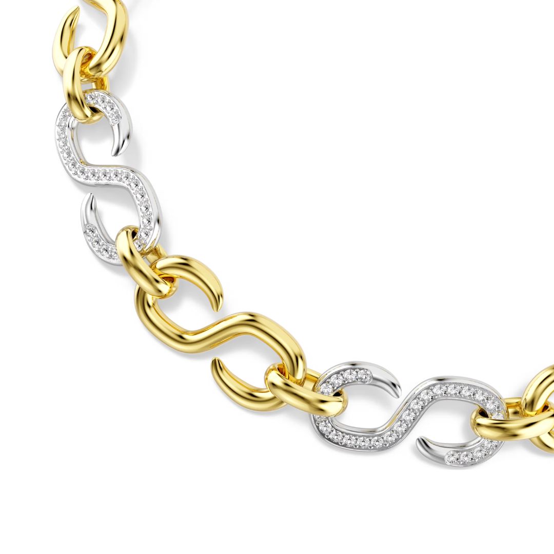 Swarovski Dextera kaulakoru, keltakullattu ja kirkkaat kristallit, 5741795