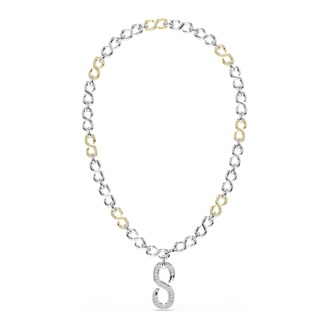 Swarovski Dextera Necklace, Gold Finish with White Crystals, 5743785
