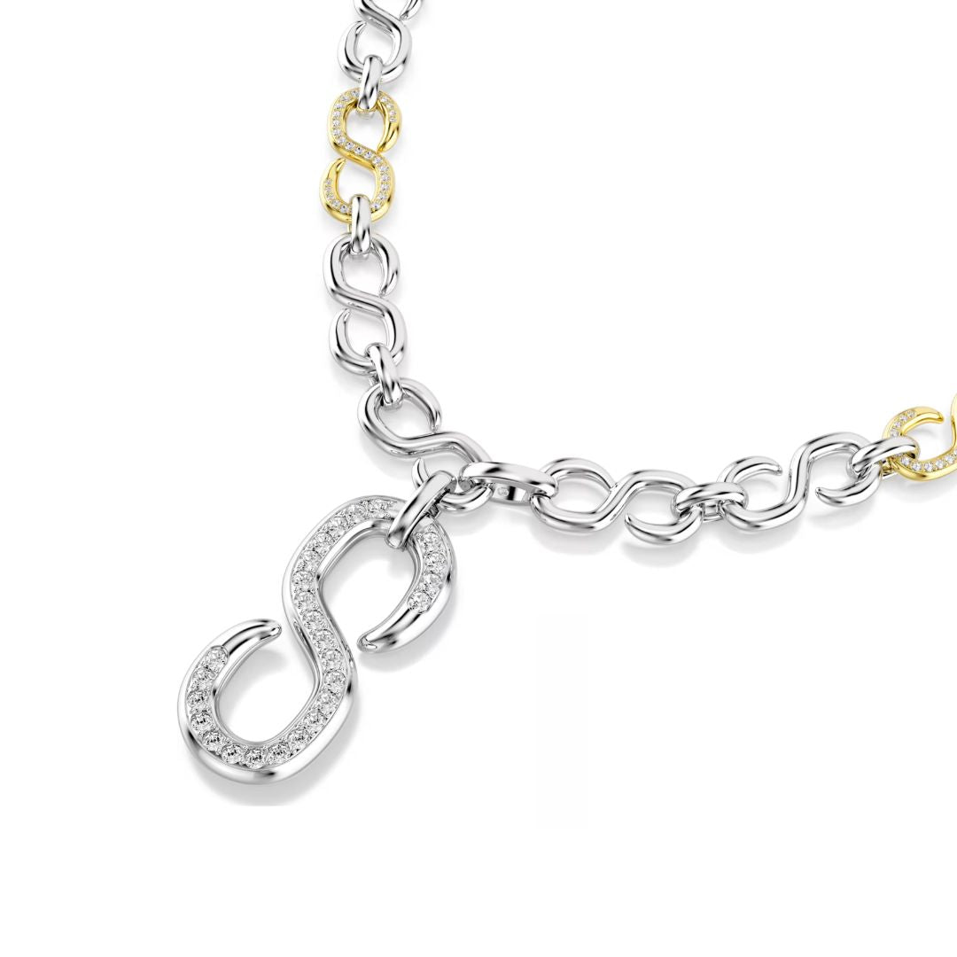 Swarovski Dextera kaulakoru, keltakullattu ja kirkkaat kristallit, 5743785