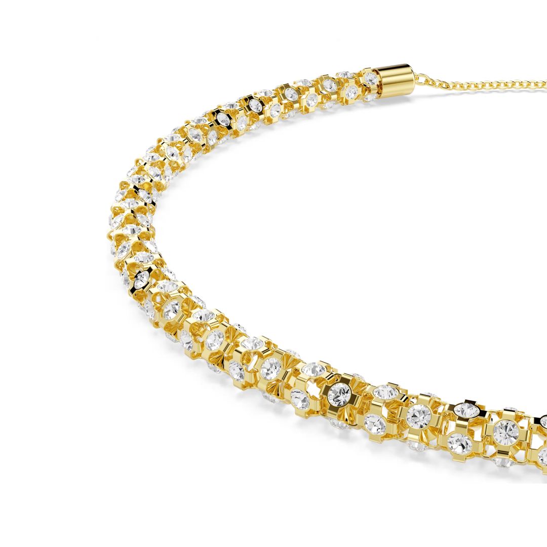 Swarovski Dextera Necklace, Gold-Finished Steel and White Zircons, 575