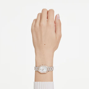 Swarovski Dextera octagon rannekello, hopeanväri, ruusukullanväri ja kirkkaat kristallit, 5715521