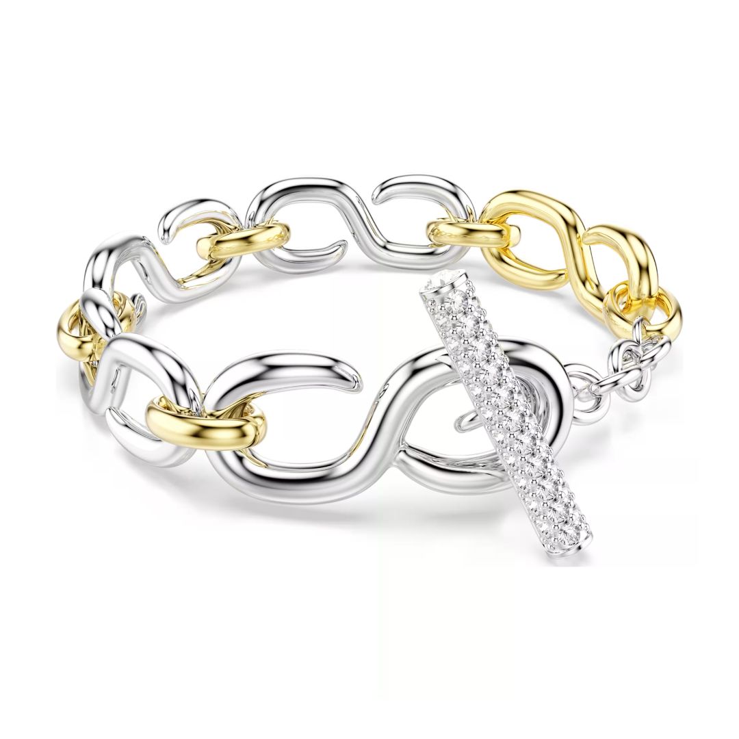 Swarovski Dextera Bracelet, Gold Finish with White Crystals, 5741797