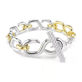 Swarovski Dextera rannekoru, keltakullattu ja kirkkaat kristallit, 5741797