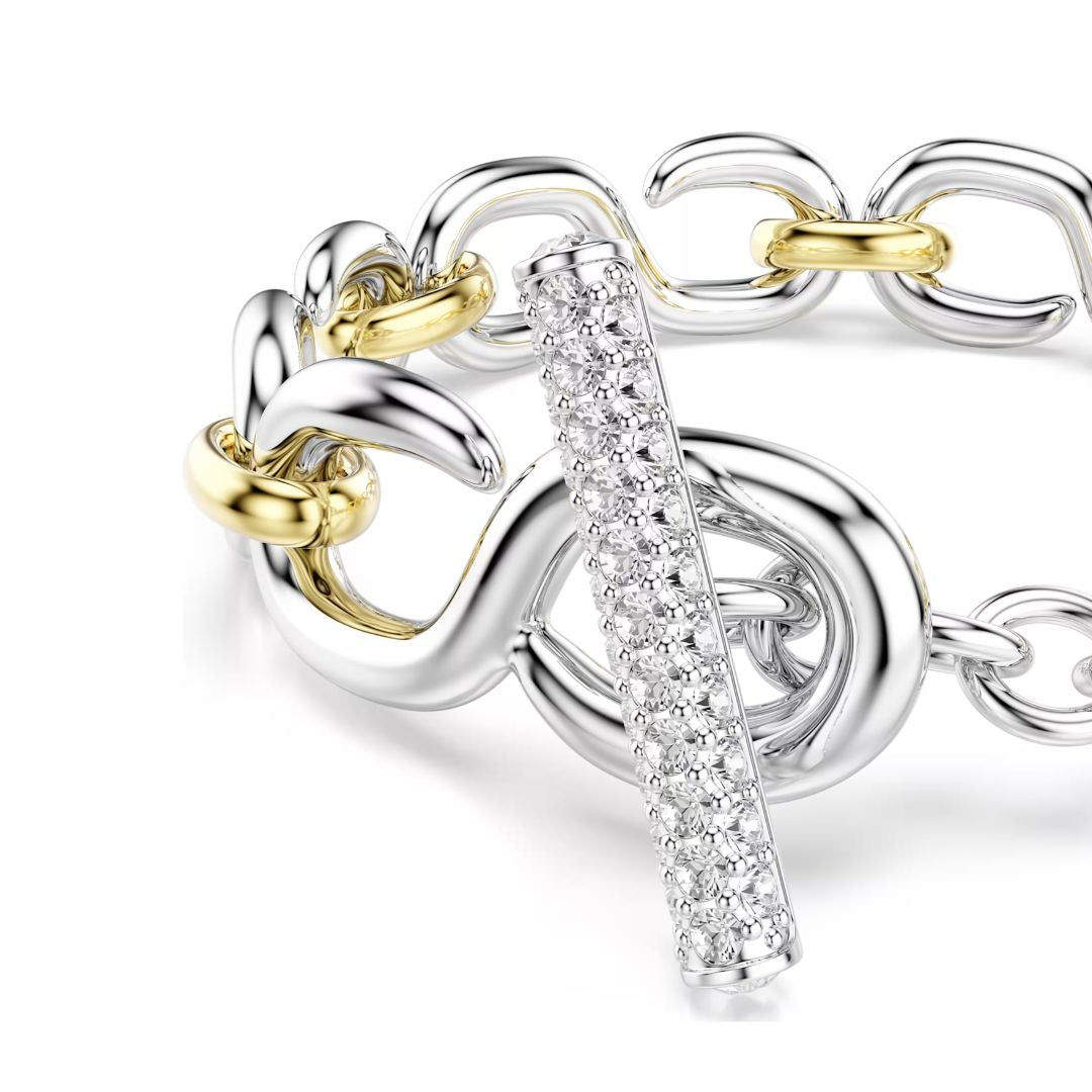Swarovski Dextera rannekoru, keltakullattu ja kirkkaat kristallit, 5741797