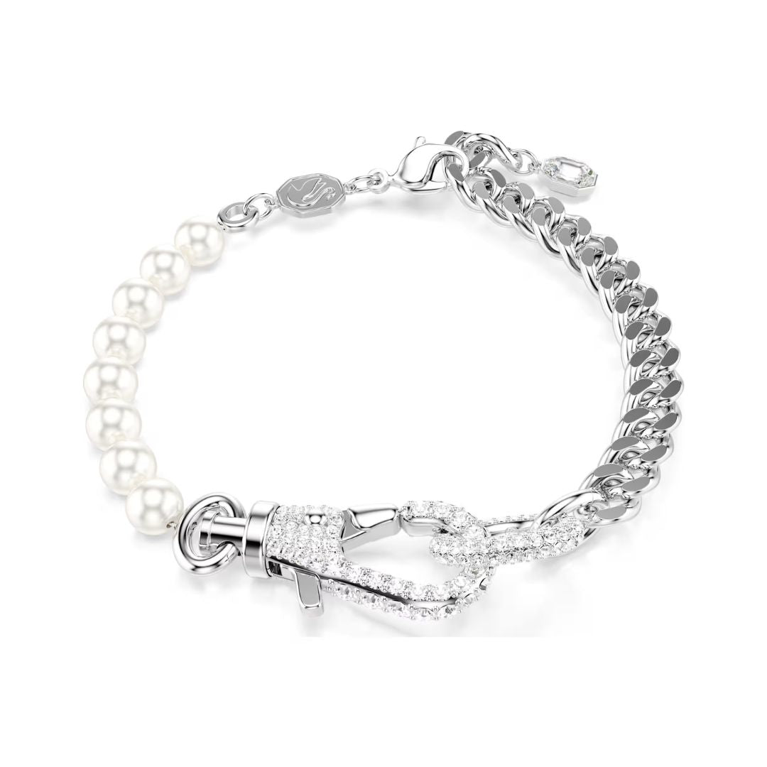 Swarovski Dextera Bracelet, Rhodium-Plated with White Crystals and Whi
