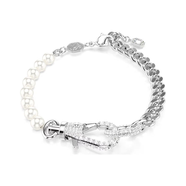 Swarovski Dextera Bracelet, Rhodium-Plated with White Crystals and Whi