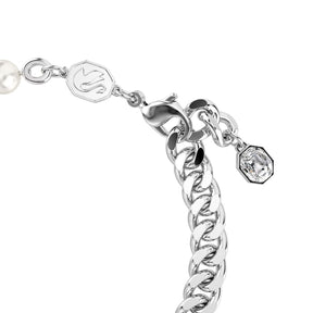 Swarovski Dextera rannekoru, vaalea metalli kirkkailla kristalleilla ja valkoisilla helmillä 5696256