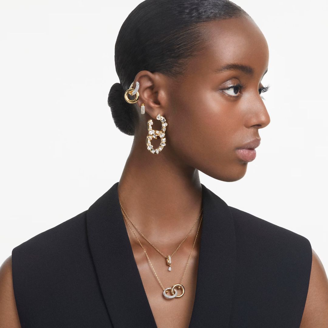 Swarovski Dextera riipus, keltakullattu ja kirkkaat kristallit, 5668820