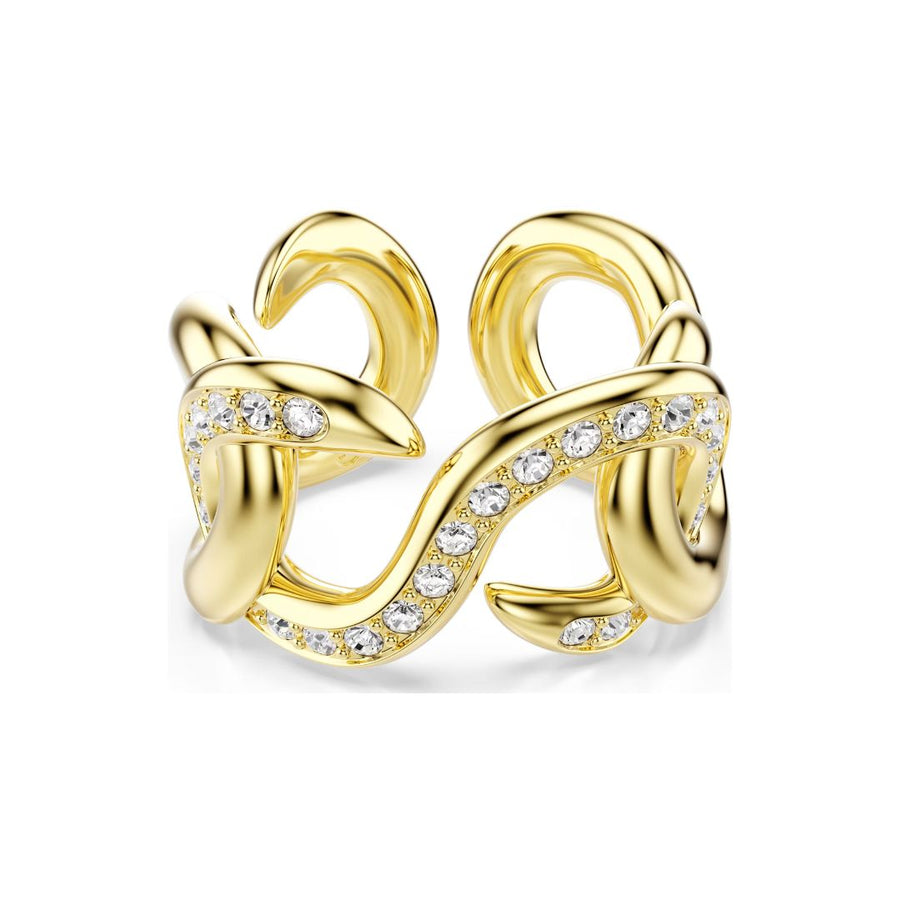 Swarovski Dextera Ring, Yellow Gold Finish and White Crystals