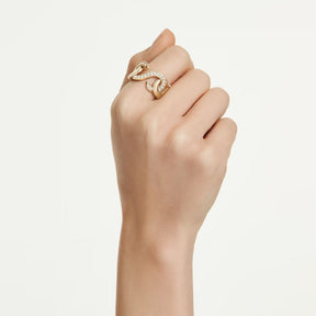  Swarovski Dextera sormus, keltakullattu ja kirkkaat kristallit