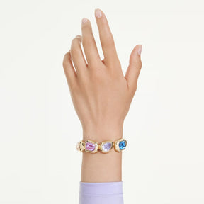 Swarovski Gema Cuff rannerengas, keltakullattu ja eriväriset kristallit