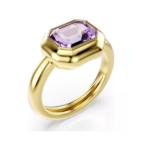 Swarovski Gema Motif sormus, kolmen setti, keltakullattu ja eriväriset kristallit