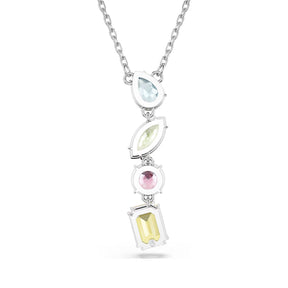 Swarovski Gema Y riipus, vaalea metalli ja eri väriset kristallit 5692421