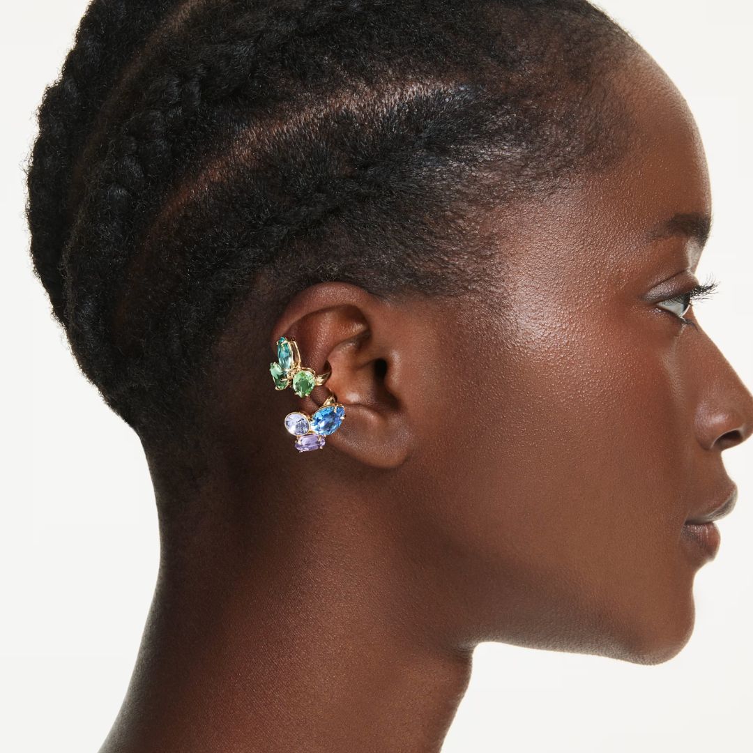 Swarovski Gema ear cuff korvakorut, keltakullattu ja eriväriset kristallit, 5741585