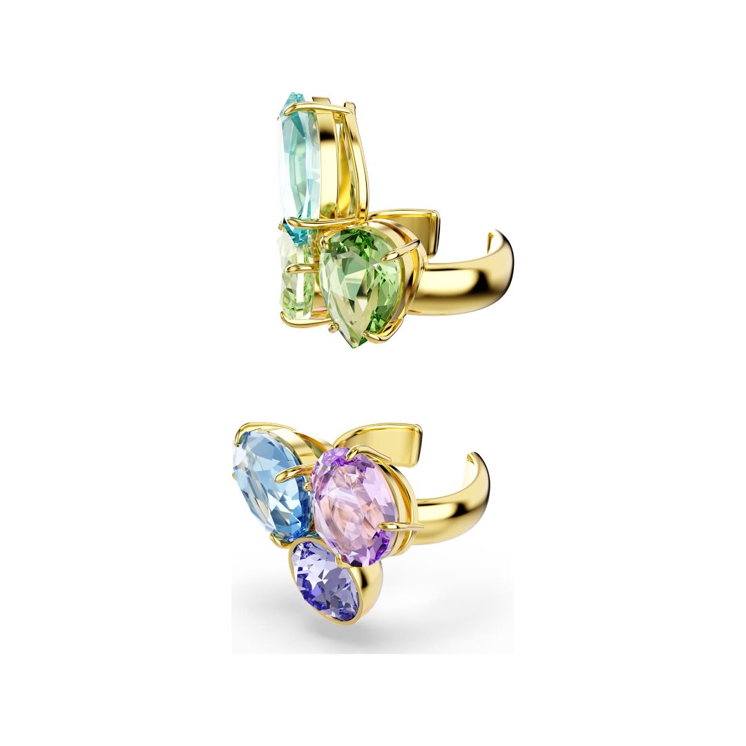 Swarovski Gema ear cuff korvakorut, keltakullattu ja eriväriset kristallit, 5741585