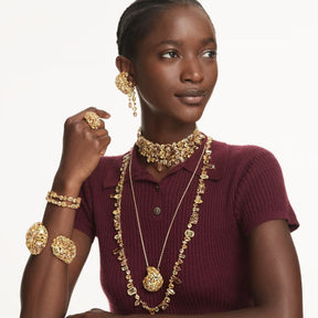 Swarovski Gema kaulakoru, keltakullattu ja eriväriset kristallit, 5718071