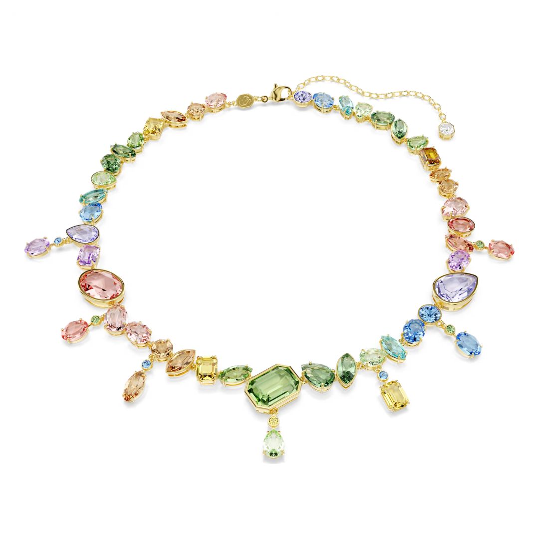 Swarovski Gema kaulakoru, keltakullattu ja eriväriset kristallit, 5737443